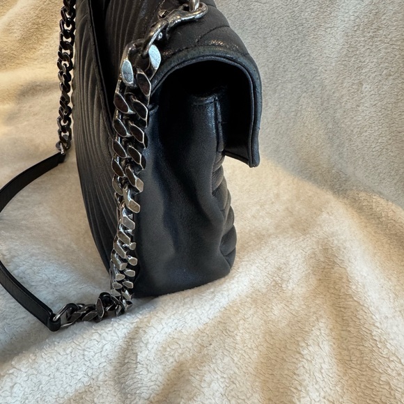 Saint Laurent College Large Flap YSL Shoulder Bag in Quilted Leather - Picture 10 of 10